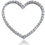 White gold heart shaped pendant with 46 diamonds (0.69ct)