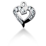 White gold heart shaped pendant with 13 diamonds (0.26ct)