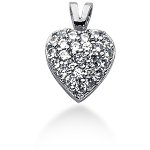 White gold heart shaped pendant with 25 diamonds (0.5ct)
