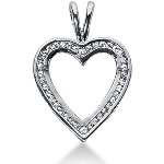 White gold heart shaped pendant with 38 diamonds (0.39ct)