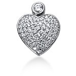 White gold heart shaped pendant with 59 diamonds (1.02ct)