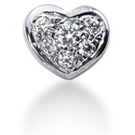 White gold heart shaped pendant with 6 diamonds (0.16ct)
