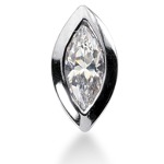 White gold solitaire pendant with navette cut diamond (0.5ct)