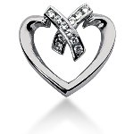 White gold heart shaped pendant with 11 diamonds (0.22ct)