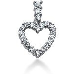 White gold heart shaped pendant with 21 diamonds (0.66ct)