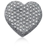 White gold heart shaped pendant with 136 diamonds (1.21ct)