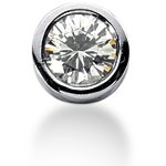 White gold solitaire pendant with round, brilliant cut diamond (1ct)