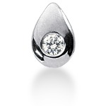 White gold solitaire pendant with round, brilliant cut diamond (0.1ct)