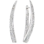 White gold Diamond earrings with 105 diamonds (1.05ct)