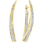 Yellow gold Diamond earrings with 105 diamonds (1.05ct)