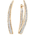 Red gold Diamond earrings with 105 diamonds (1.05ct)