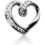White gold heart shaped pendant with 18 diamonds (0.58ct)