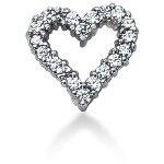 White gold heart shaped pendant with 20 diamonds (0.8ct)