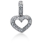 White gold heart shaped pendant with 22 diamonds (0.22ct)
