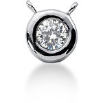 White gold solitaire pendant with round, brilliant cut diamond (0.75ct)