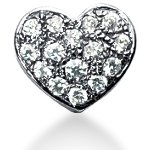 White gold heart shaped pendant with 16 diamonds (0.52ct)