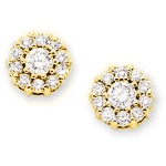 Yellow gold Diamond earrings with 22 diamonds (0.5ct)