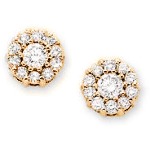 Red gold Diamond earrings with 22 diamonds (0.5ct)