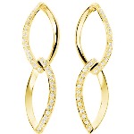 Yellow gold Diamond earrings with 54 diamonds (0.54ct)