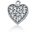 White gold heart shaped pendant with 15 diamonds (0.22ct)