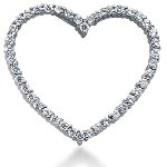 White gold heart shaped pendant with 42 diamonds (0.63ct)