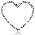 White gold heart shaped pendant with 54 diamonds (0.81ct)