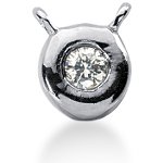 White gold solitaire pendant with round, brilliant cut diamond (0.2ct)