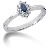 Blue Topaz Ring in White gold with 10 diamonds (0.1ct)