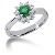 Green Peridot Ring in Palladium with 10 diamonds (0.3ct)
