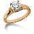 Red gold Solitaire with  1ct round, brilliant cut diamond