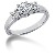 Palladium Three-Stone Diamond Engagement Ring (0.8ct)