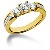 Yellow gold Side-stone ring with 13 diamonds (1.15ct)