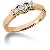 Red gold Three-Stone Diamond Engagement Ring (0.45ct)