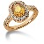 Yellow Citrine Ring in Red gold with 30 diamonds (0.45ct)
