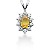 Yellow Citrine pendant in White gold with 10 diamonds (0.2ct)