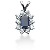 Dark blue Topaz pendant in White gold with 10 diamonds (0.35ct)