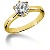 Yellow gold Solitaire with  1ct round, brilliant cut diamond