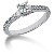 White gold Side-stone ring with 13 diamonds (0.45ct)