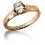Red gold Solitaire with  0.4ct oval cut diamond