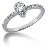 White gold Side-stone ring with 20 diamonds (0.39ct)