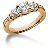 Red gold Three-Stone Diamond Engagement Ring (0.8ct)