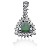 Dark green Peridot pendant in White gold with 22 diamonds (0.22ct)