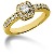 Yellow gold Side-stone ring with 23 diamonds (0.47ct)